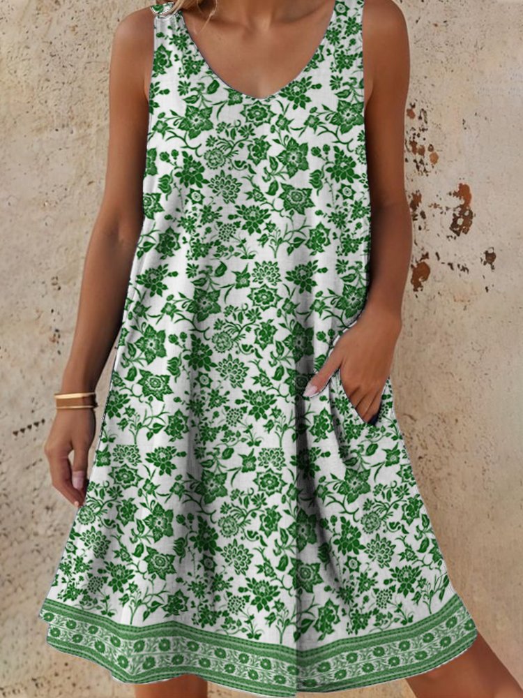 Damen Freizeitkleid mit lässigem Schnitt und floralem Design GR