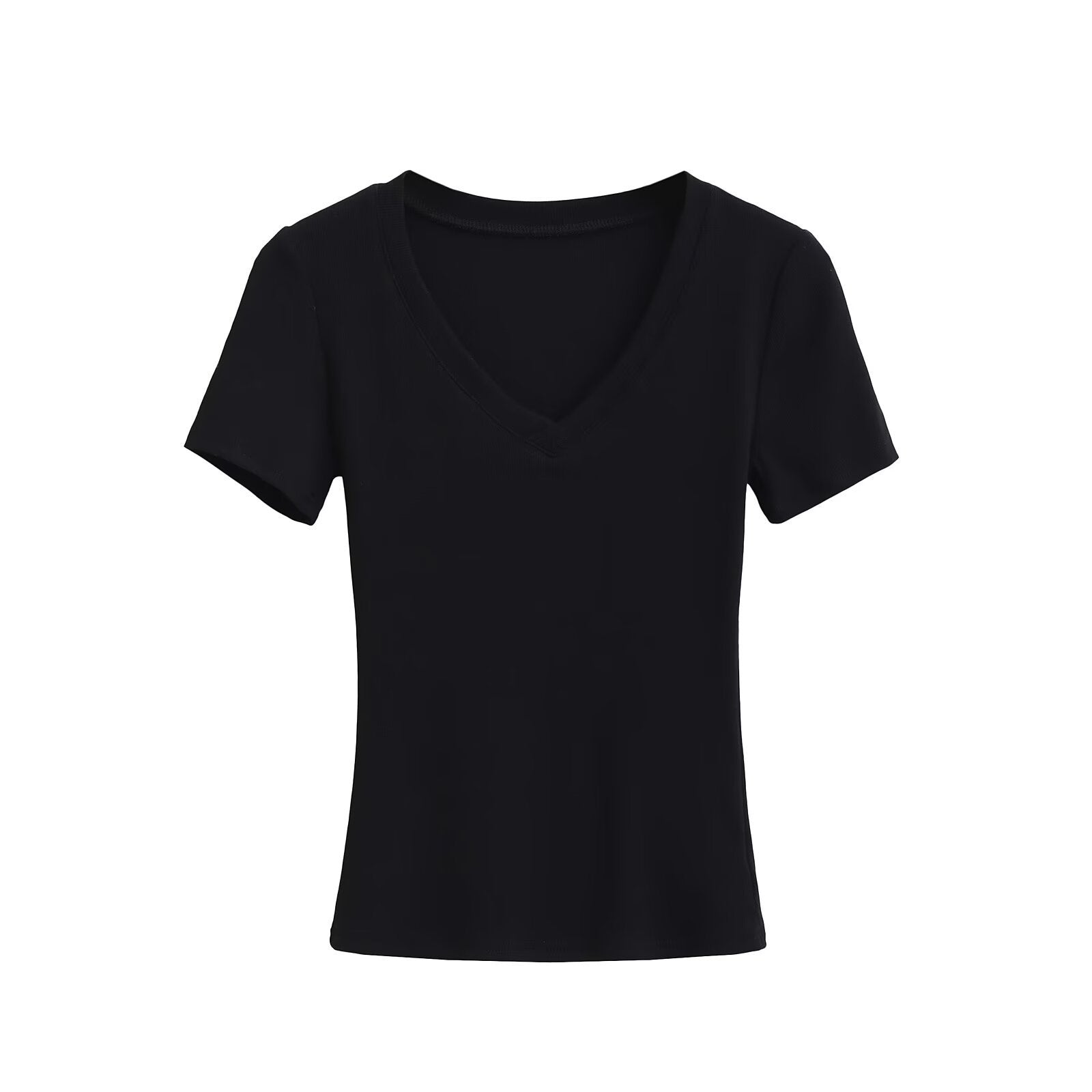 Damen V-Ausschnitt T-Shirt aus hochwertiger Baumwolle mit bequemer Passform GR
