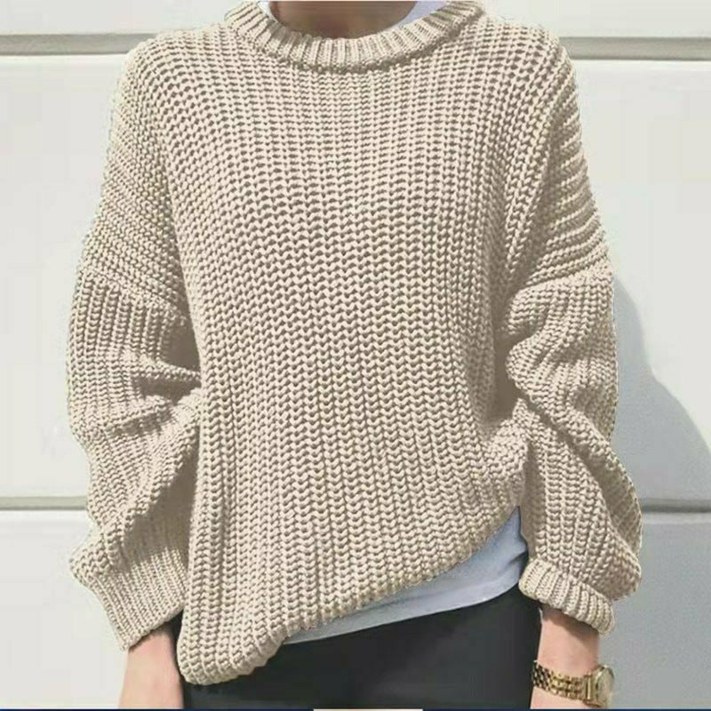 GR | Lässiger Fester Strickpullover