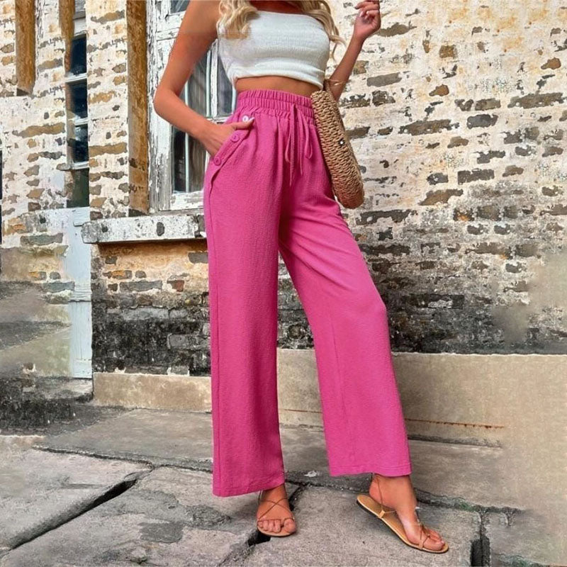 GR | Colorful, airy summer trousers for women with wide legs