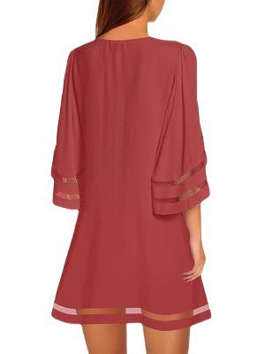 Damen Freizeitkleid mit modischen, luftigen Ärmelöffnungen GR
