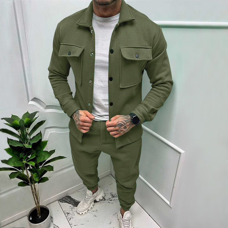 GR | 2-Piece Suede Set Shirt and Trousers