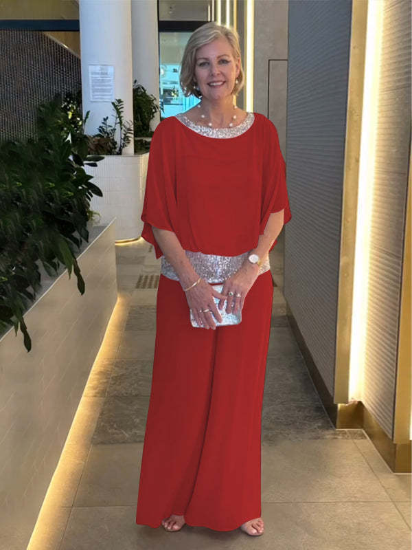 Women's elegant jumpsuit with a flattering cut and sparkling waist belt, size [size missing]
