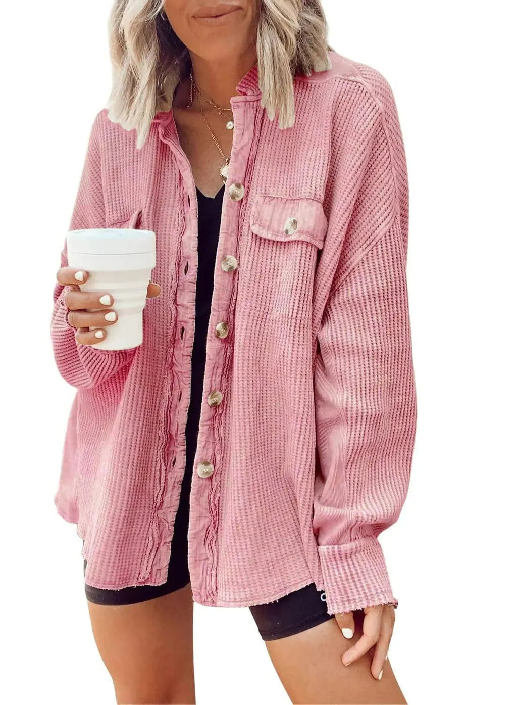 GR | Women's irregular shirt jacket