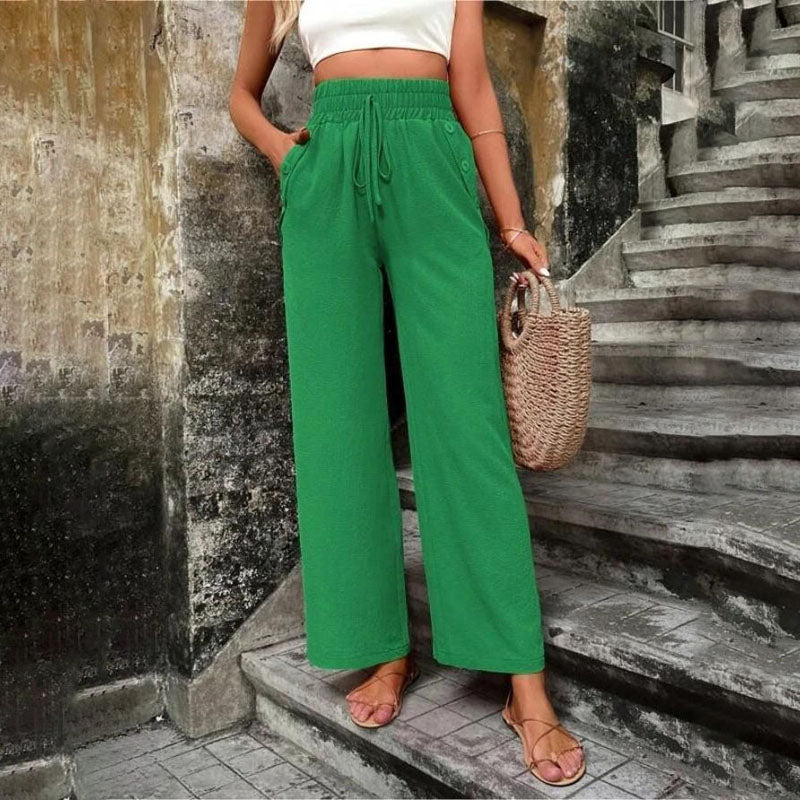 GR | Colorful, airy summer trousers for women with wide legs