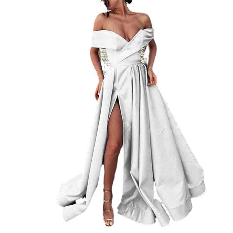 GR | eBay Satin Mehrfarbiges Tiefes V-Ausschnitt Kleid
