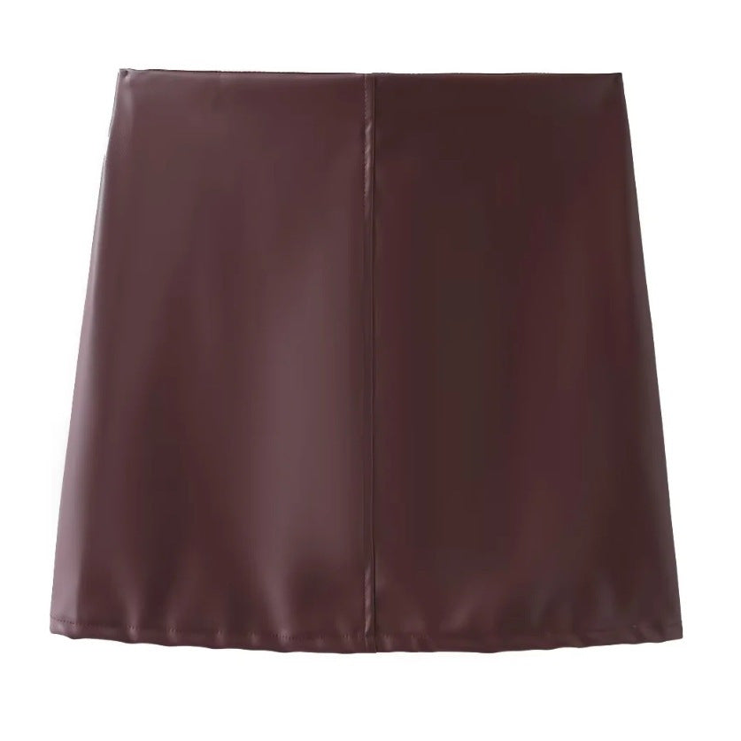 Damen Kunstleder Hemdbluse GR