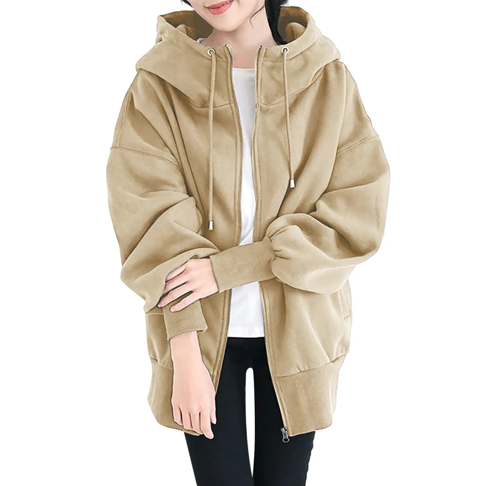 GR | Hooded Long Zip-Up Fleece Hoodies