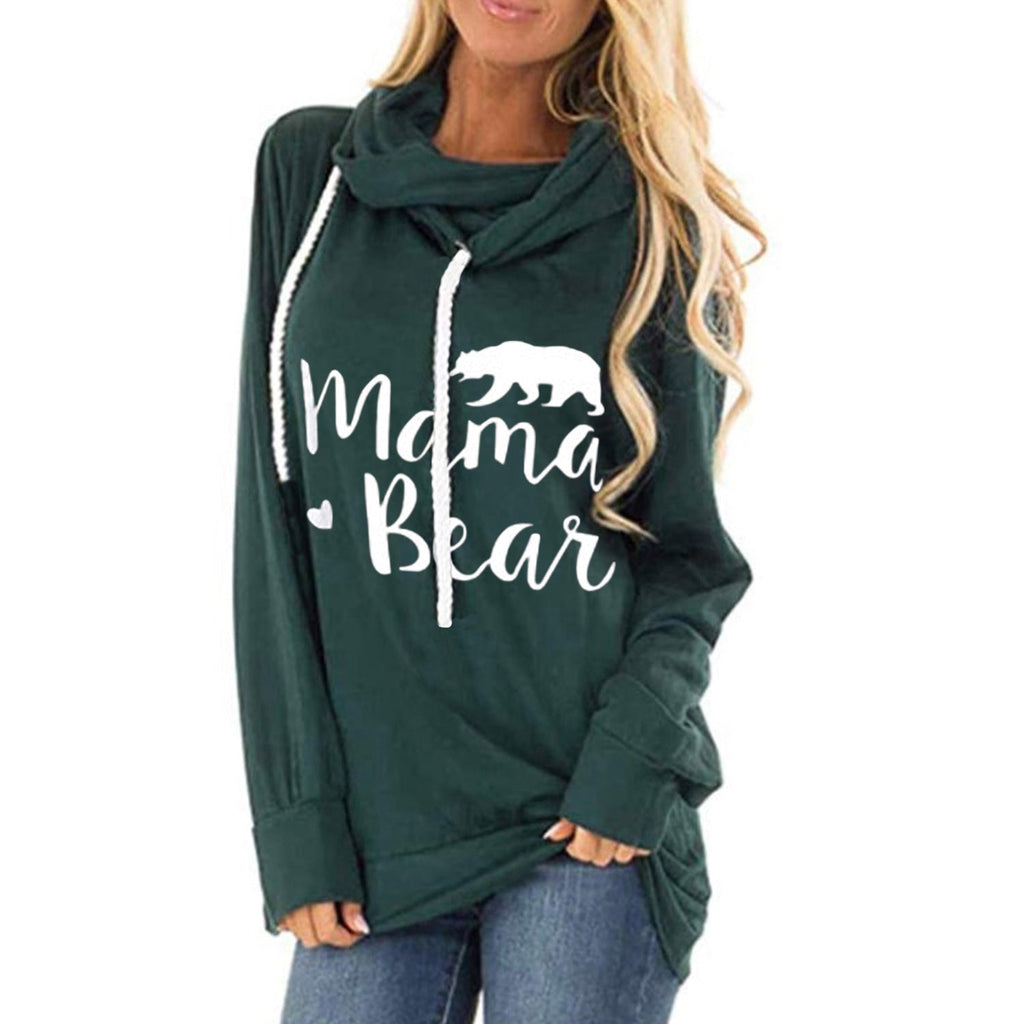 Damen lässiges Kapuzenshirt mit tiefem Ausschnitt und einzigartigem Druck GR