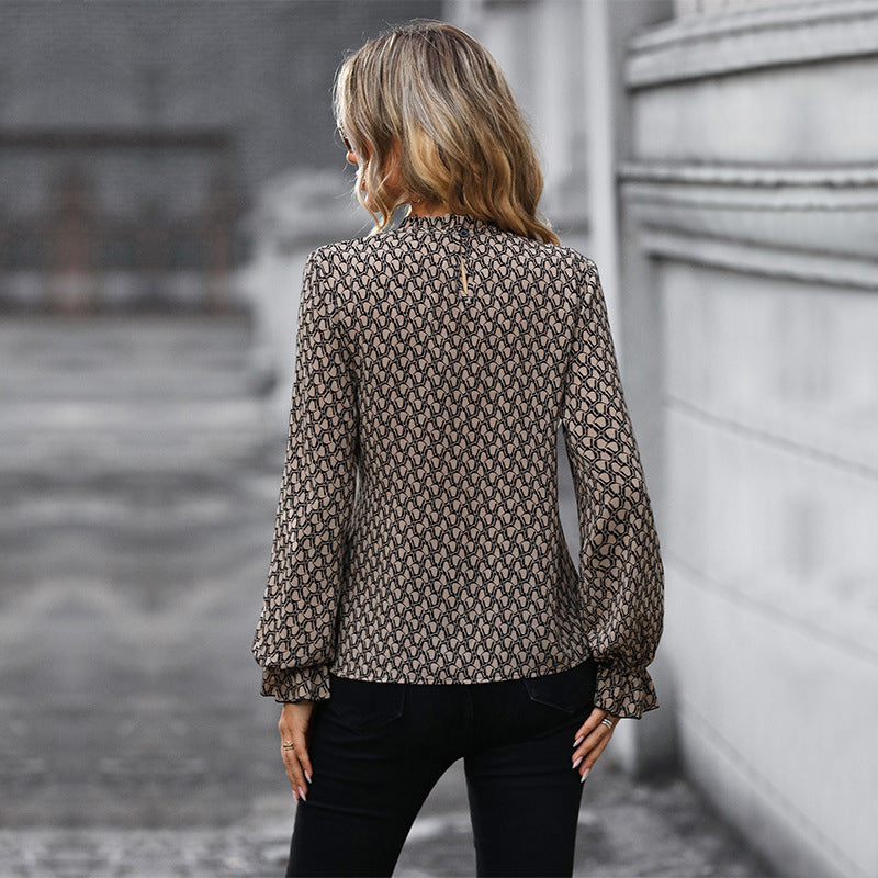 Damen Bluse mit elegantem Wickeldesign und dekorativen Rüschendetails GR