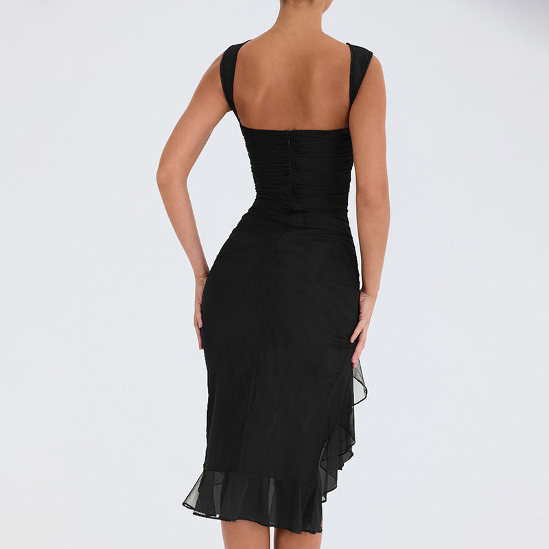 Midi ruffled dress