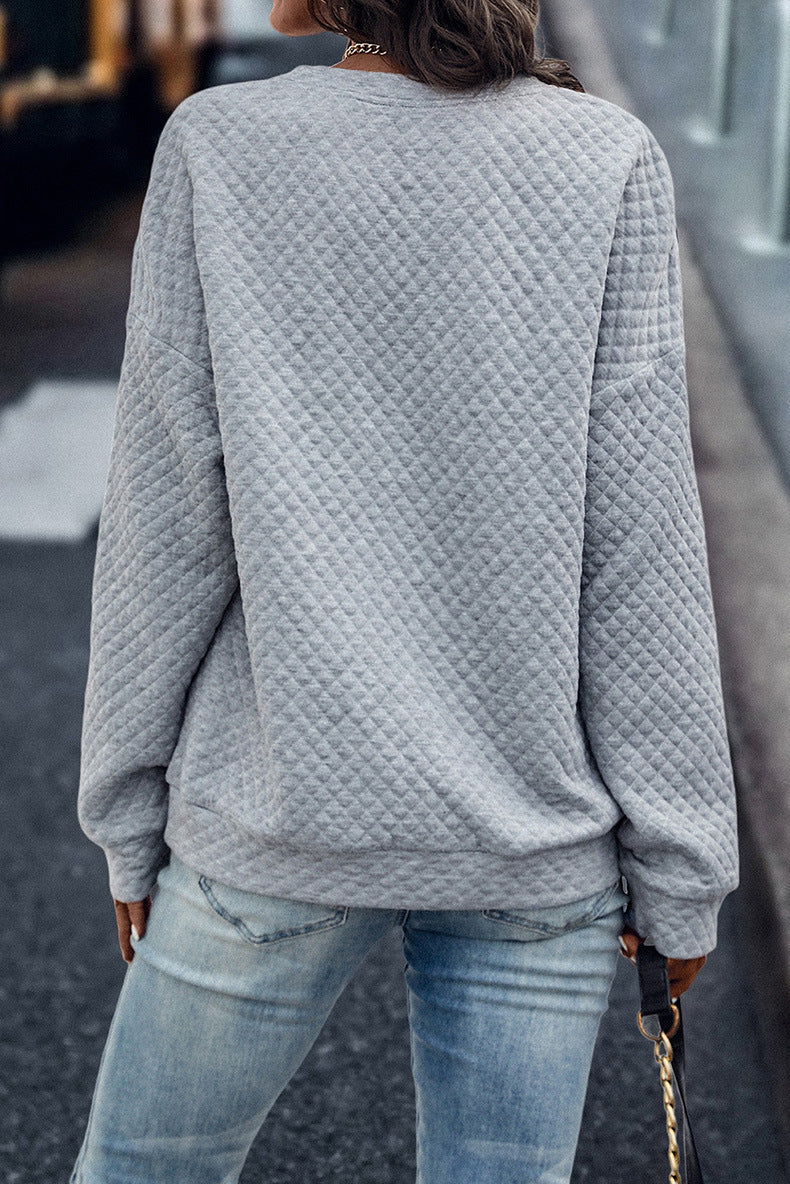 GR Leopardenmuster Patchwork Reißverschluss Pullover Sweatshirt
