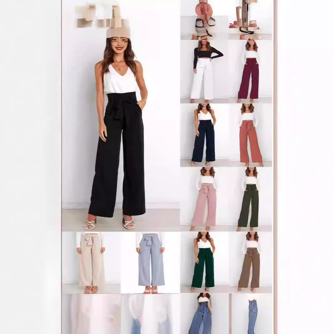 GR | Stylish lacing bow summer trousers 