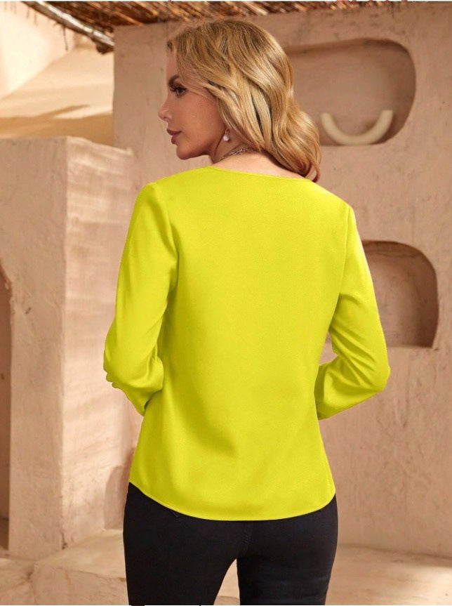 GR | Women's Satin Blouse Imitation Silk Shirt