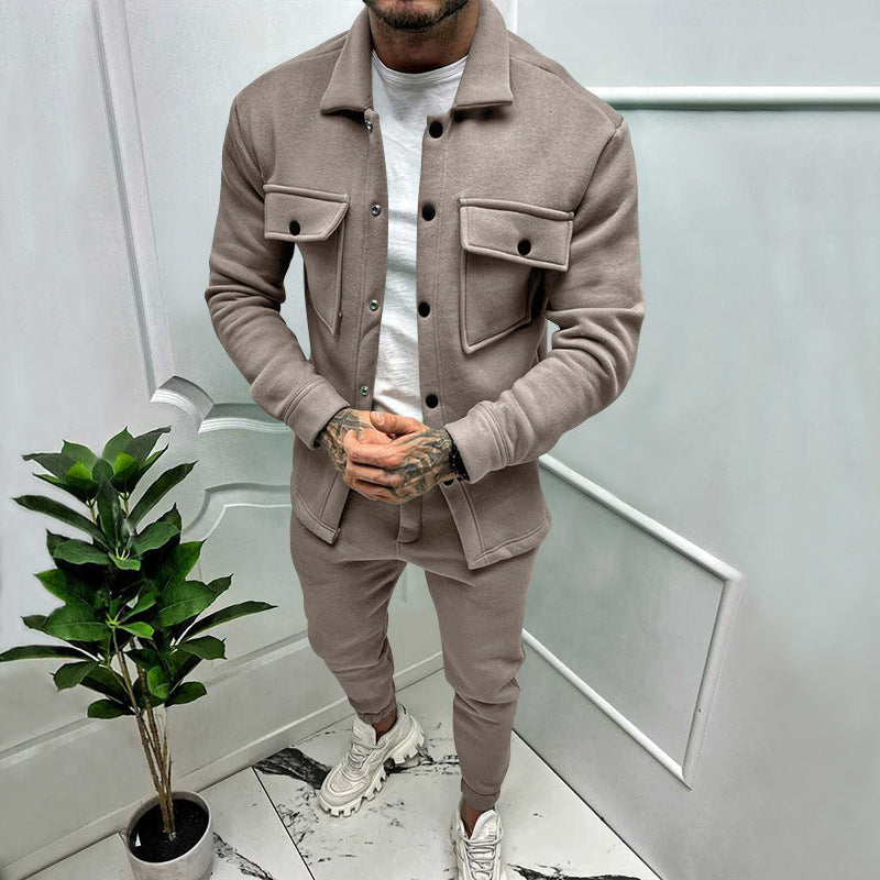GR | 2-Piece Suede Set Shirt and Trousers