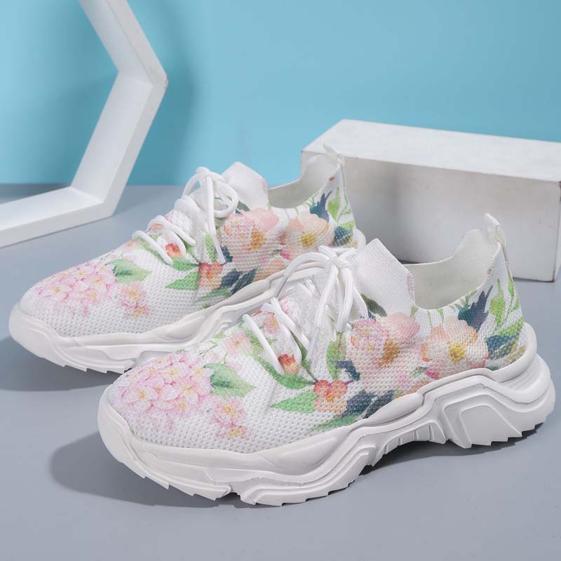 GR | Wide Floral Pattern Sneakers for Women