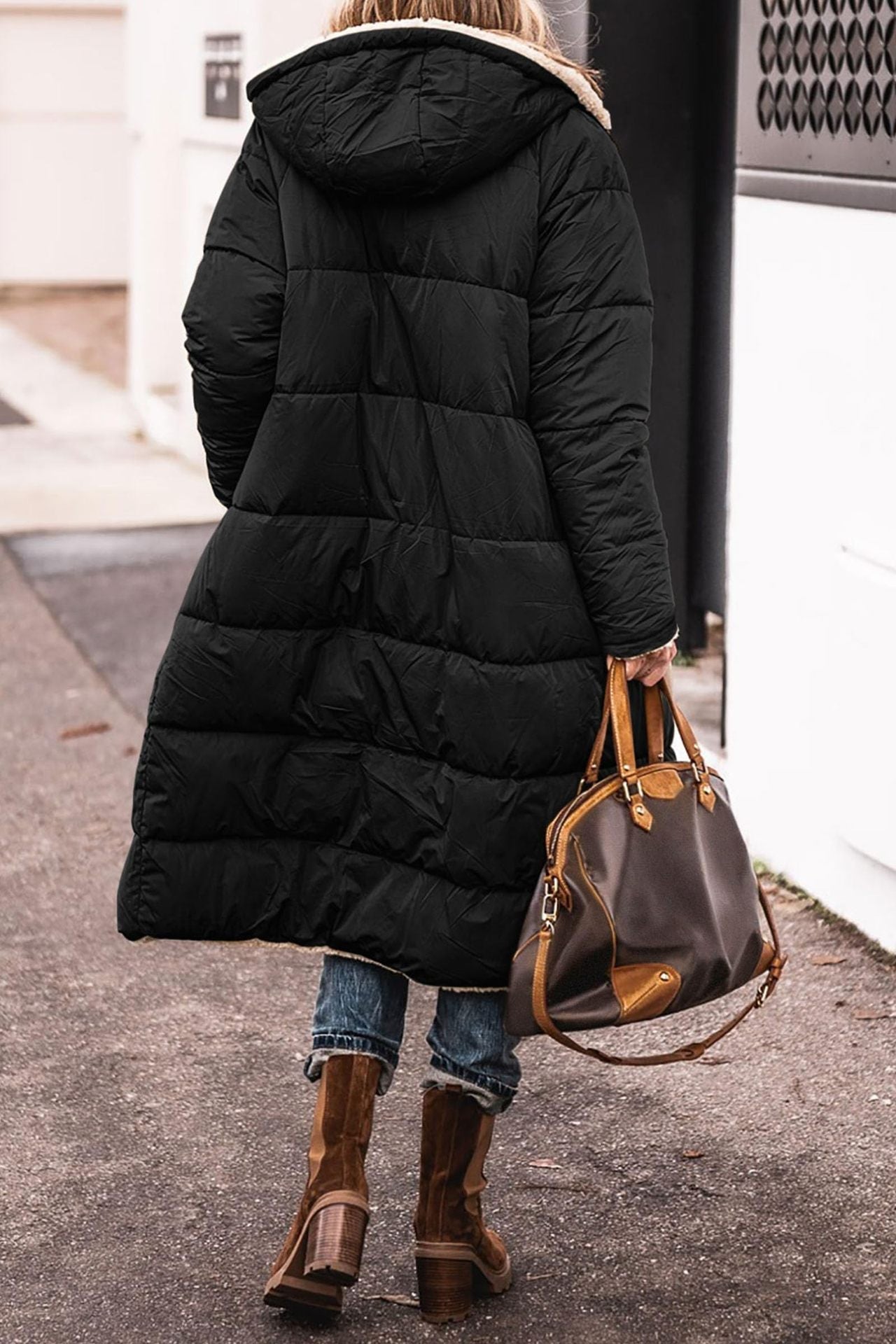 GR | Reversible long puffer jacket