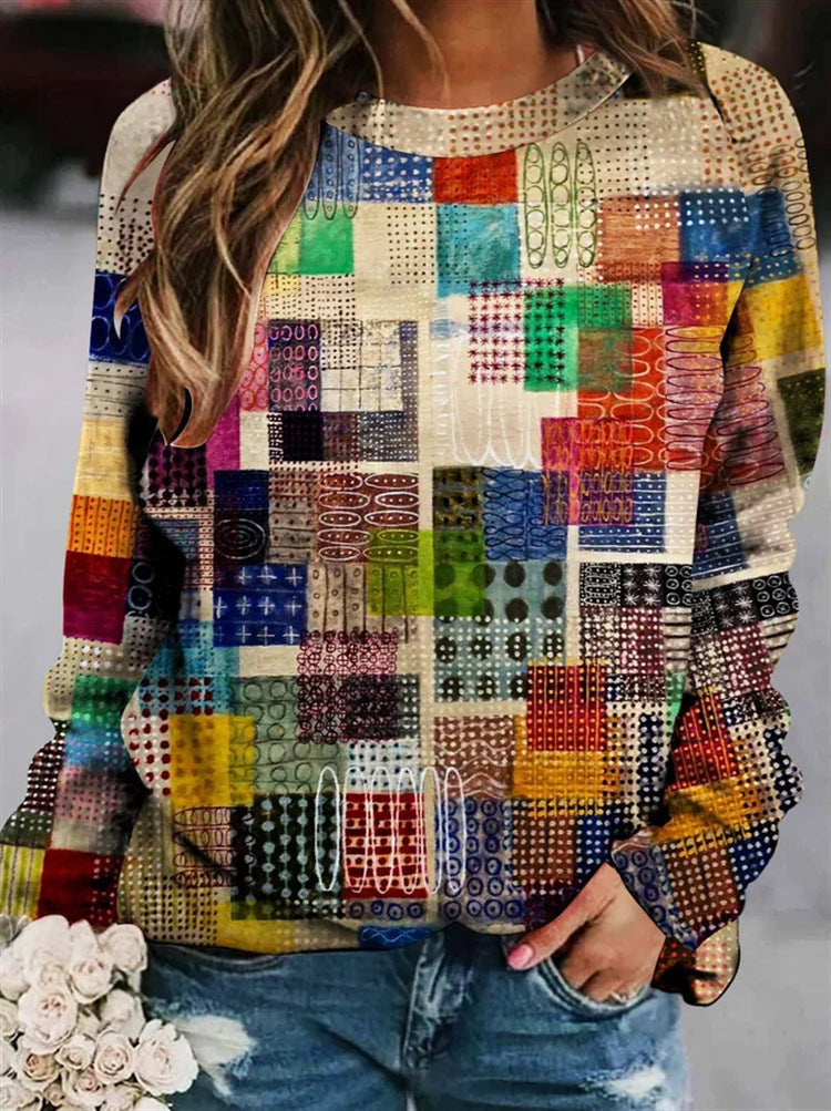 Printed wool sweater