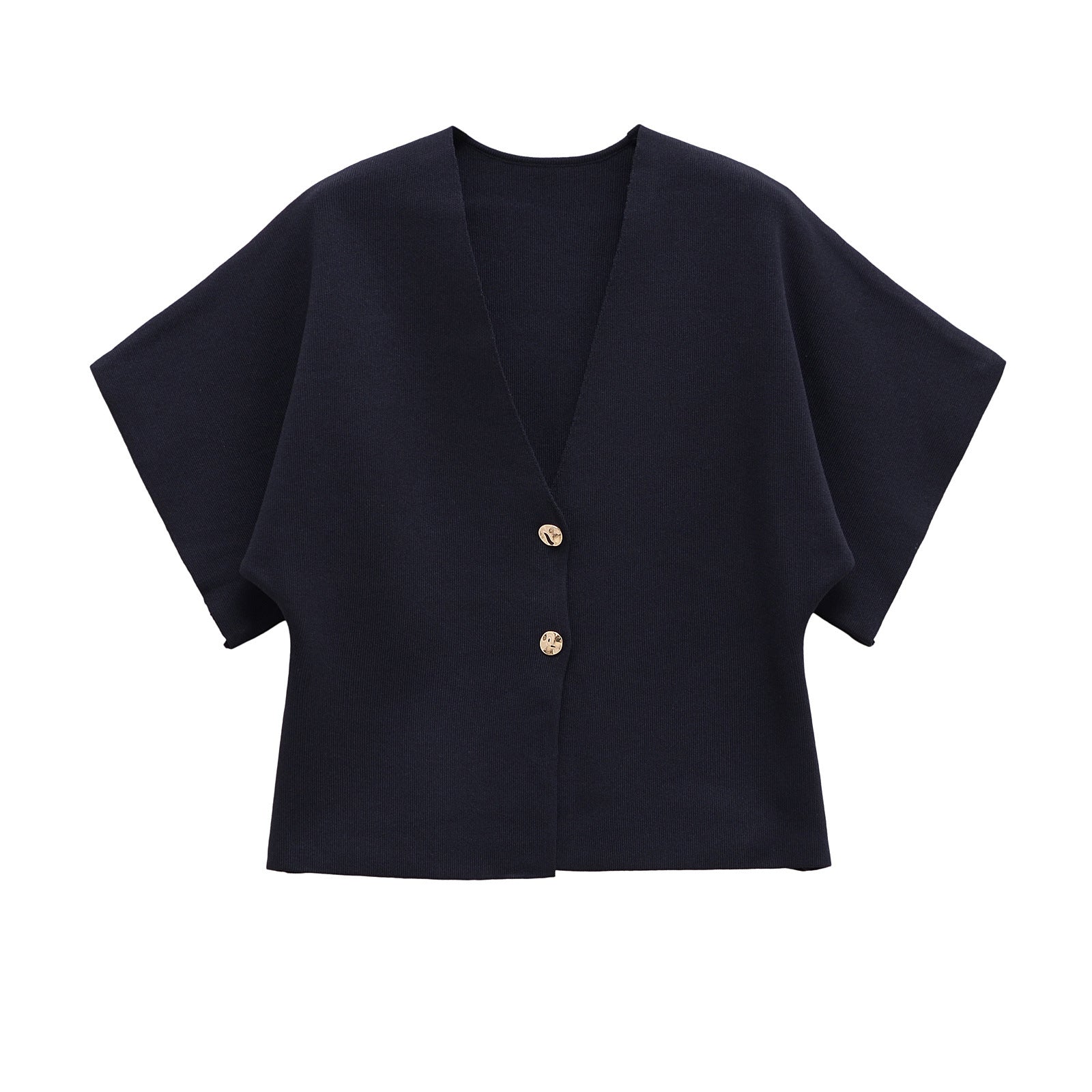 Damen leichte Strickjacke mit elegantem V-Ausschnitt und luxuriösen Knopfdetails GR