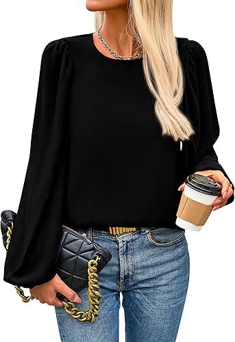Women's blouse with cap sleeves and elegant puff sleeves, size [size missing]