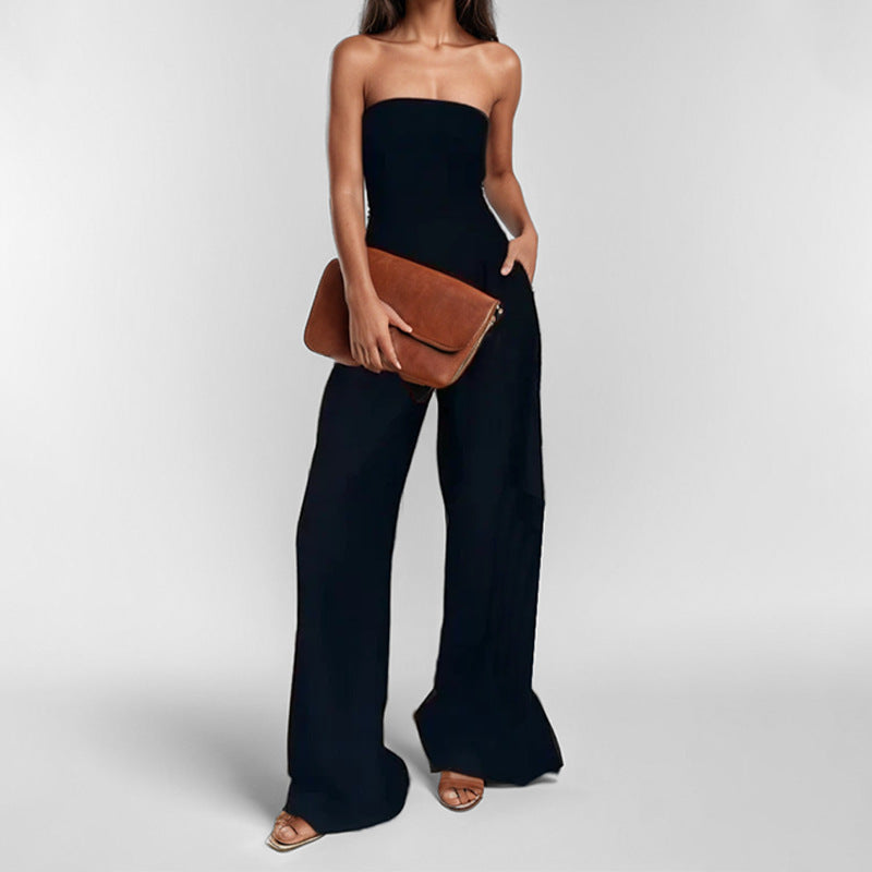 Women's jumpsuit with elegant off-the-shoulder design and wide leg, size [size]