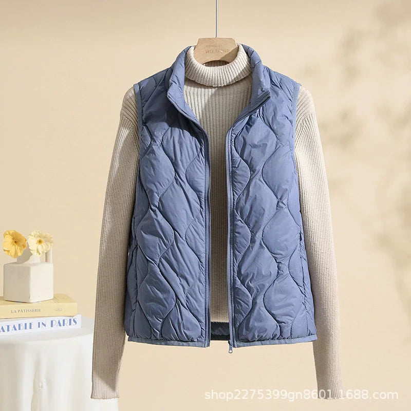 Women's quilted vest size