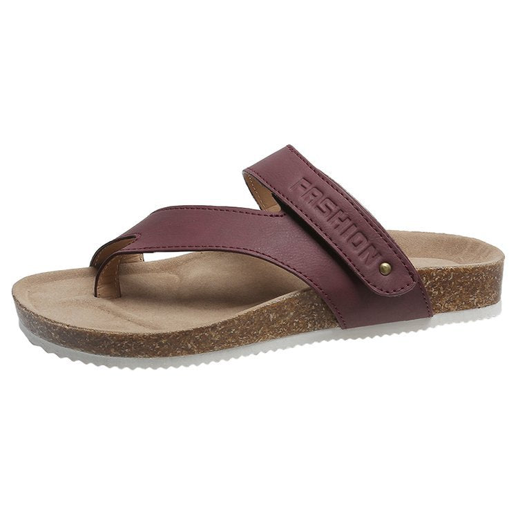 Women's flip-flops with comfortable footbed and modern cork design, size