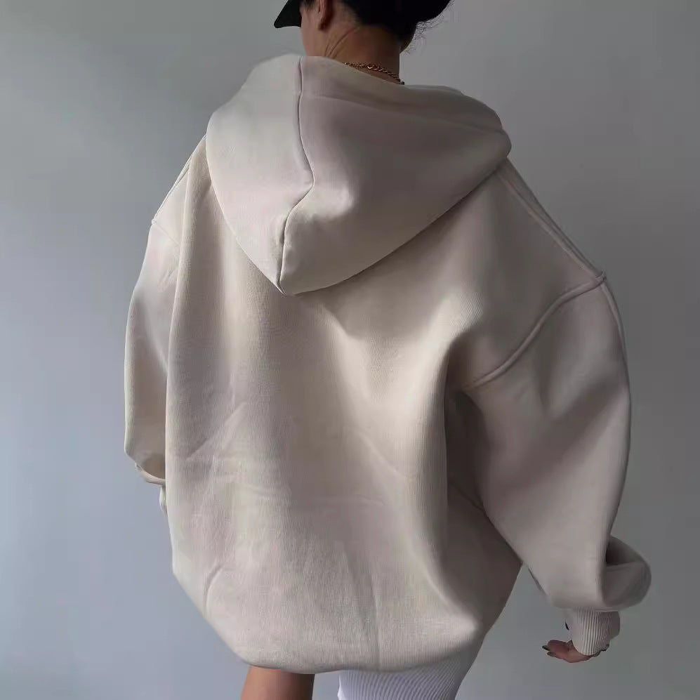Damen oversized Kapuzenpullover mit Kängurutasche und bequemer Passform GR