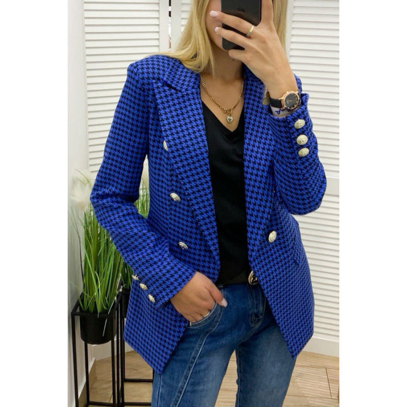 GR | Red plaid jacket for women