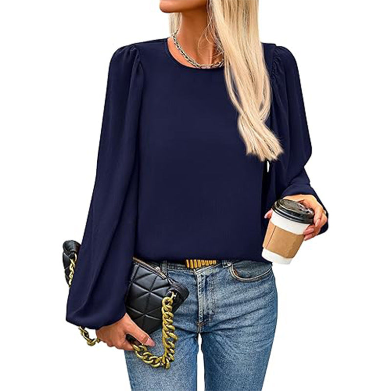 Women's blouse with cap sleeves and elegant puff sleeves, size [size missing]