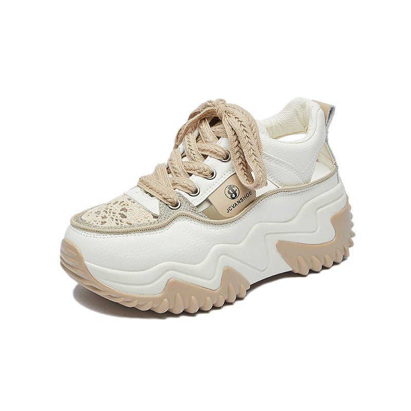 GR - Women's breathable vulcanized platform sneakers with thick sole 