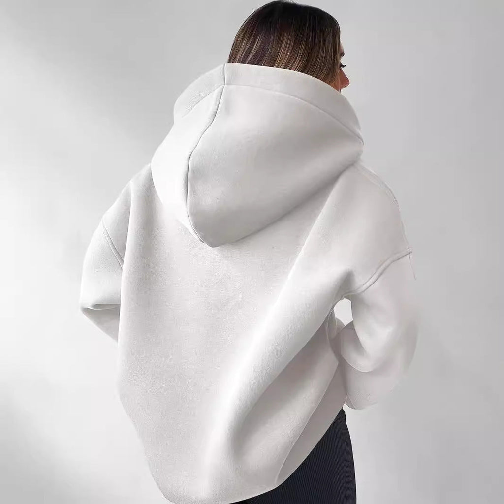 Women's oversized hoodie with a modern collar and relaxed fit, size [size missing]