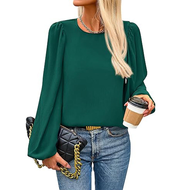 Women's blouse with cap sleeves and elegant puff sleeves, size [size missing]
