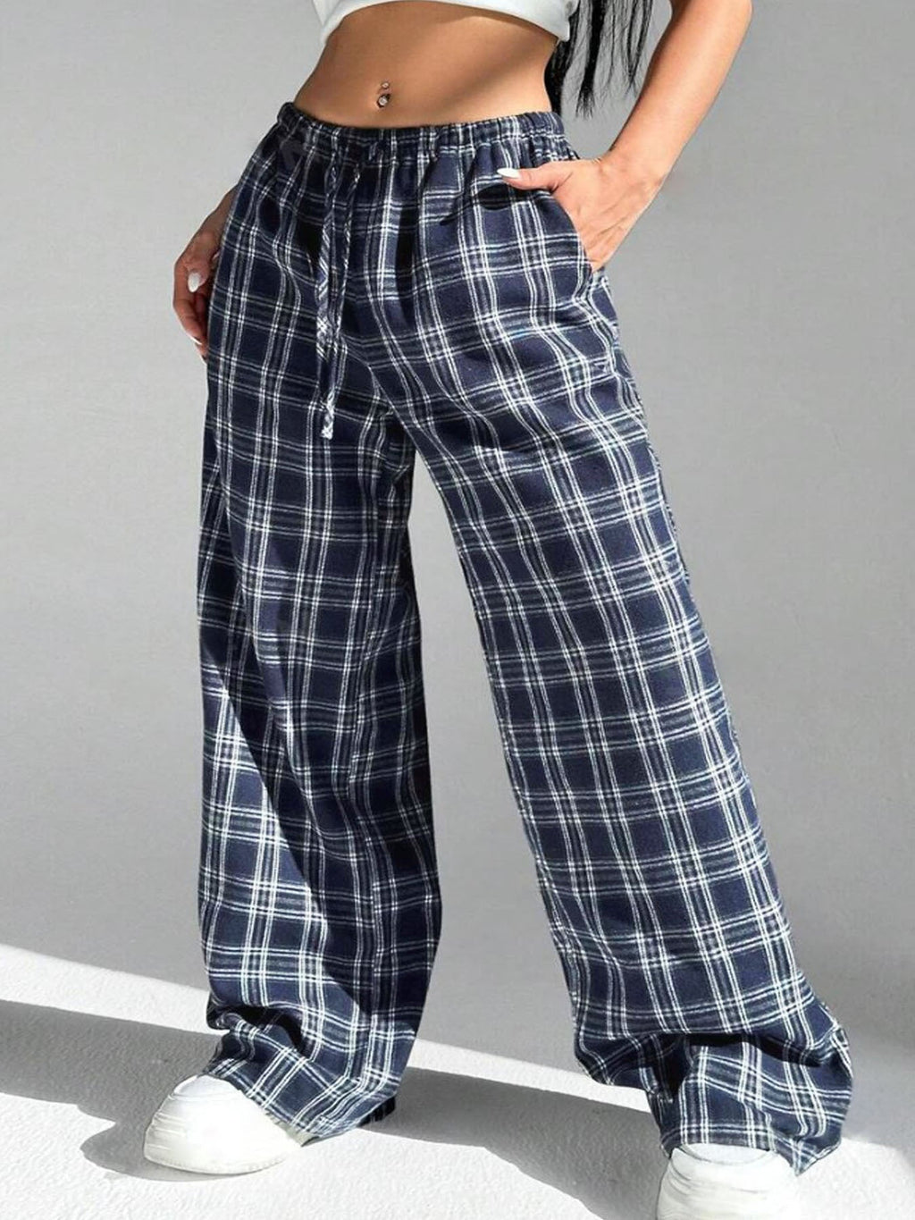 Damen Karierte Freizeithose GR