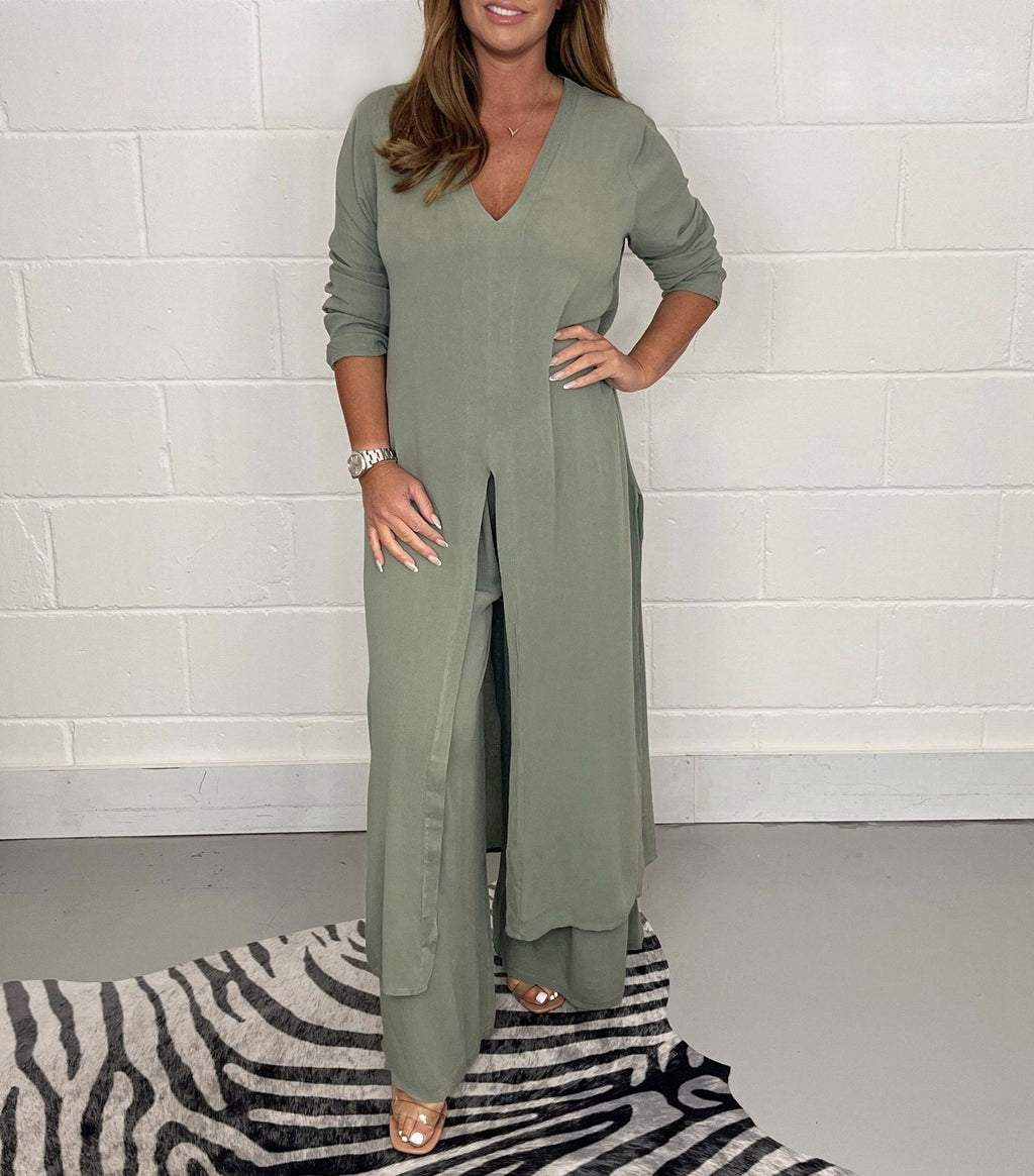 GR | Split Long Top and Pants Set 