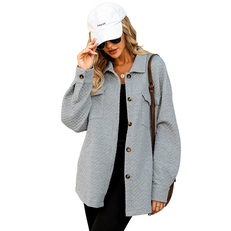 Women's casual jacket with structured design and practical pockets, size S