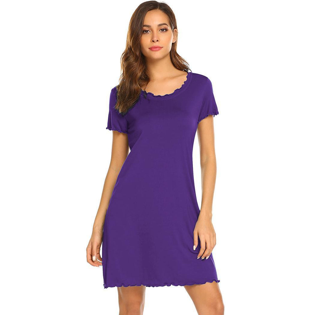 Women's nightgown with subtle scalloped edges by GR