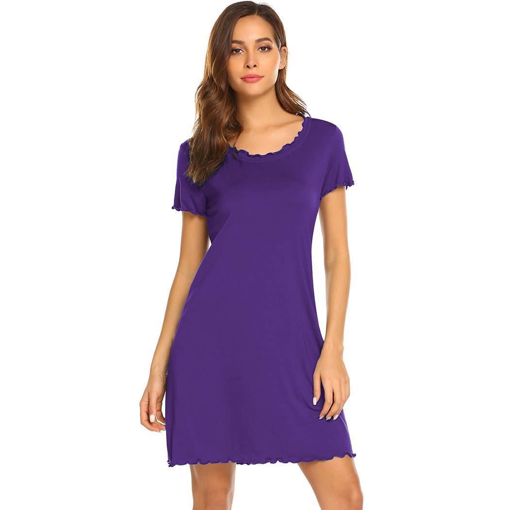 Women's nightgown with subtle scalloped edges by GR