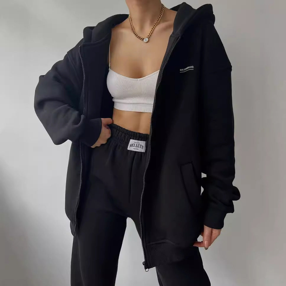 Damen lässiger Oversized Hoodie mit durchgehendem Reißverschluss und praktischen Kängurutaschen GR