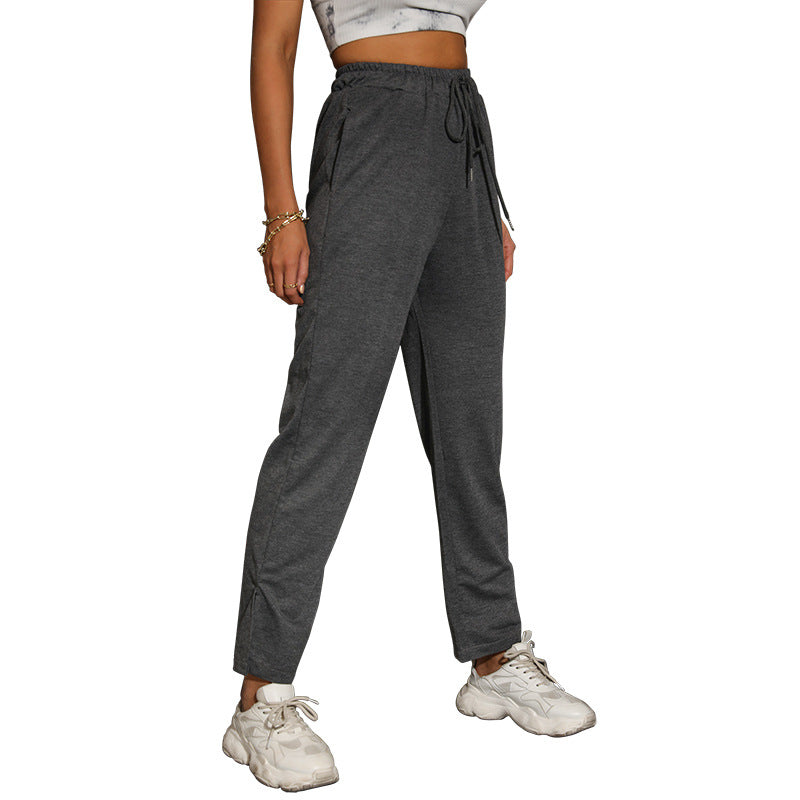 Damen Sportliche Jogginghose mit elastischem Bund und seitlichen Eingrifftaschen GR