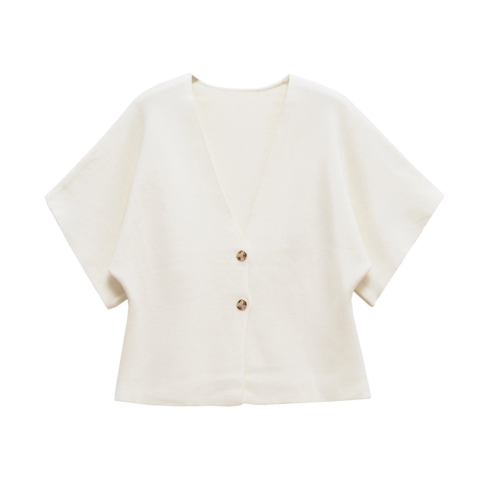 Damen leichte Strickjacke mit elegantem V-Ausschnitt und luxuriösen Knopfdetails GR
