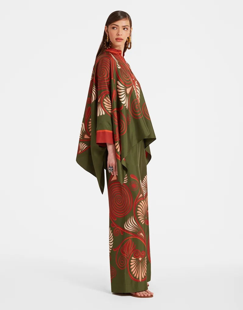 GR | Stand-up collar top and trouser set 