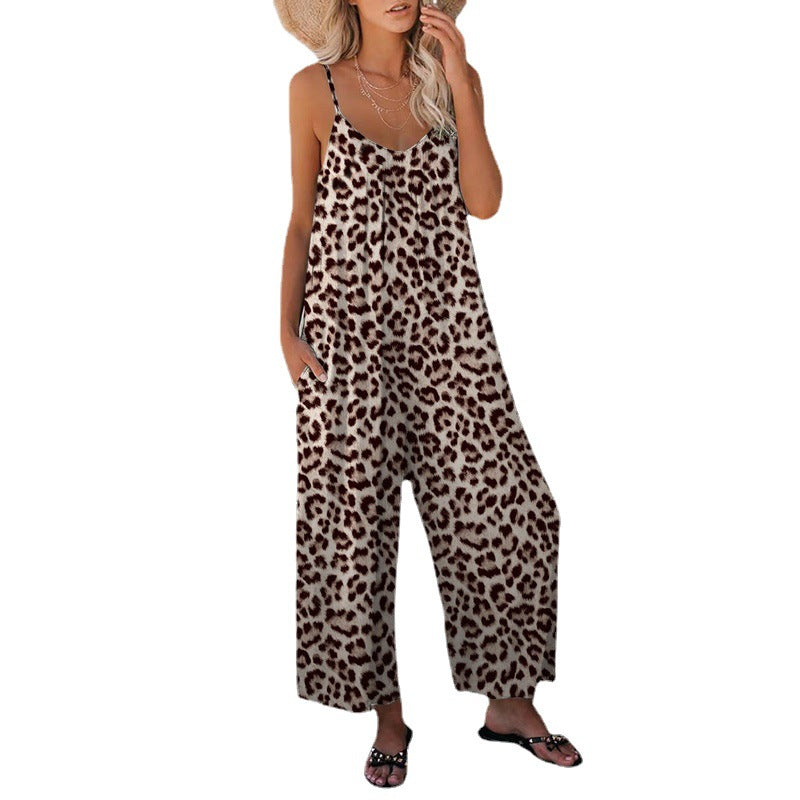 GR | Leopard print bag, loose strap jumpsuit, overall