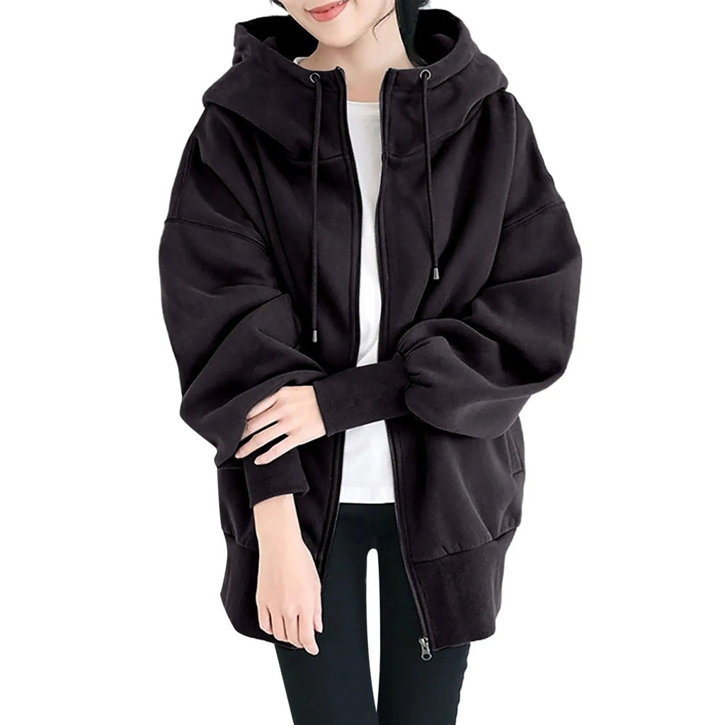 GR | Hooded Long Zip-Up Fleece Hoodies