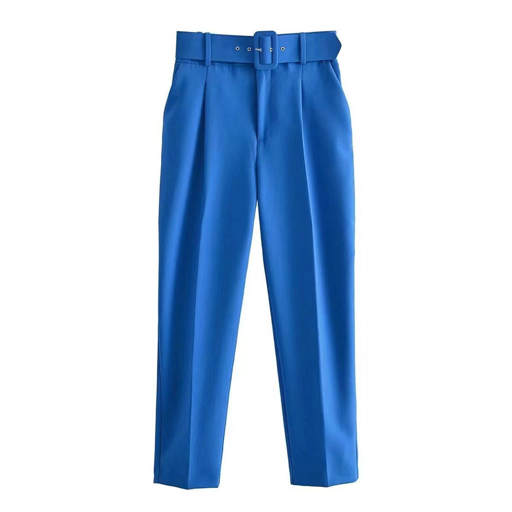 Damen weite Hochbundhose mit schickem Gürtel GR