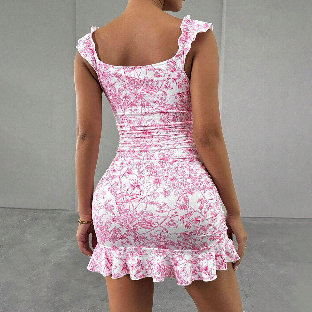 GR | Floral Design Bustier Short Skirt