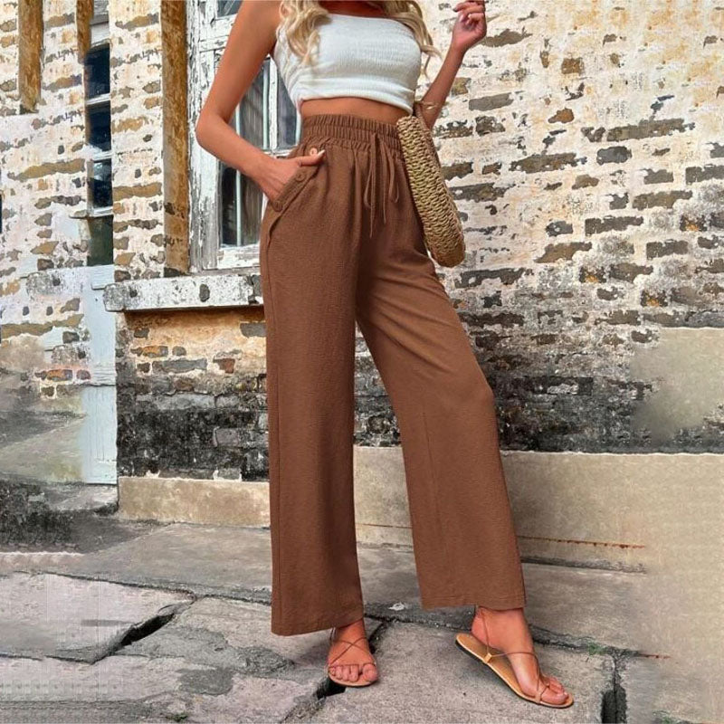 GR | Colorful, airy summer trousers for women with wide legs