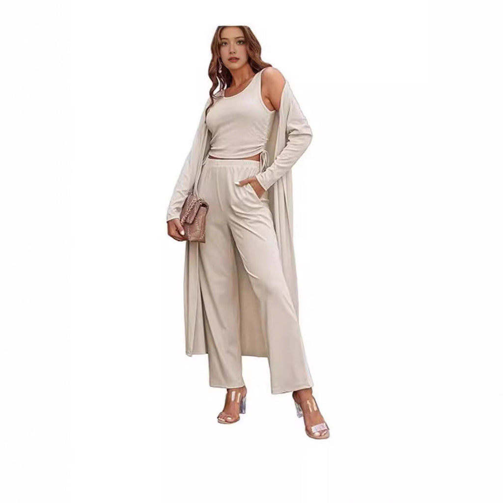 GR | Knitted vest with pockets, three-piece set 