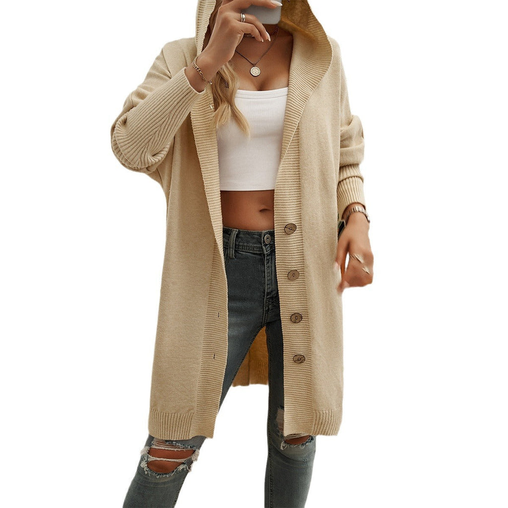 Damen Hoodie-Kardigan mit Knopfdetail und lässigem Schnitt GR