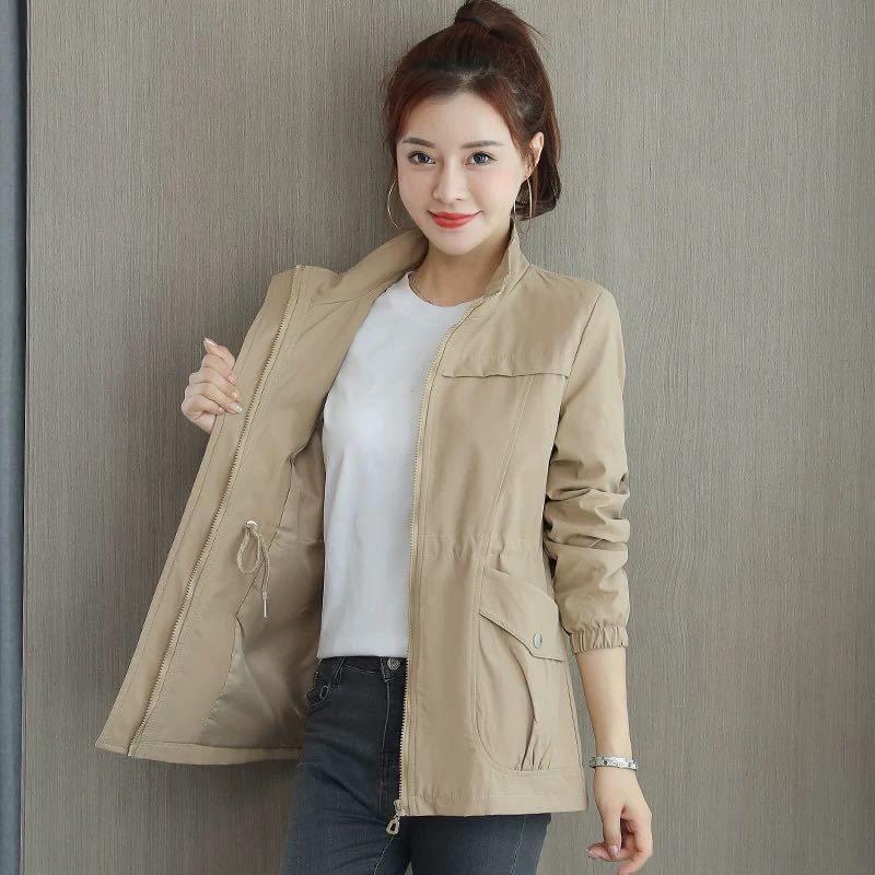 GR | Trench Coat with Zipper for Women